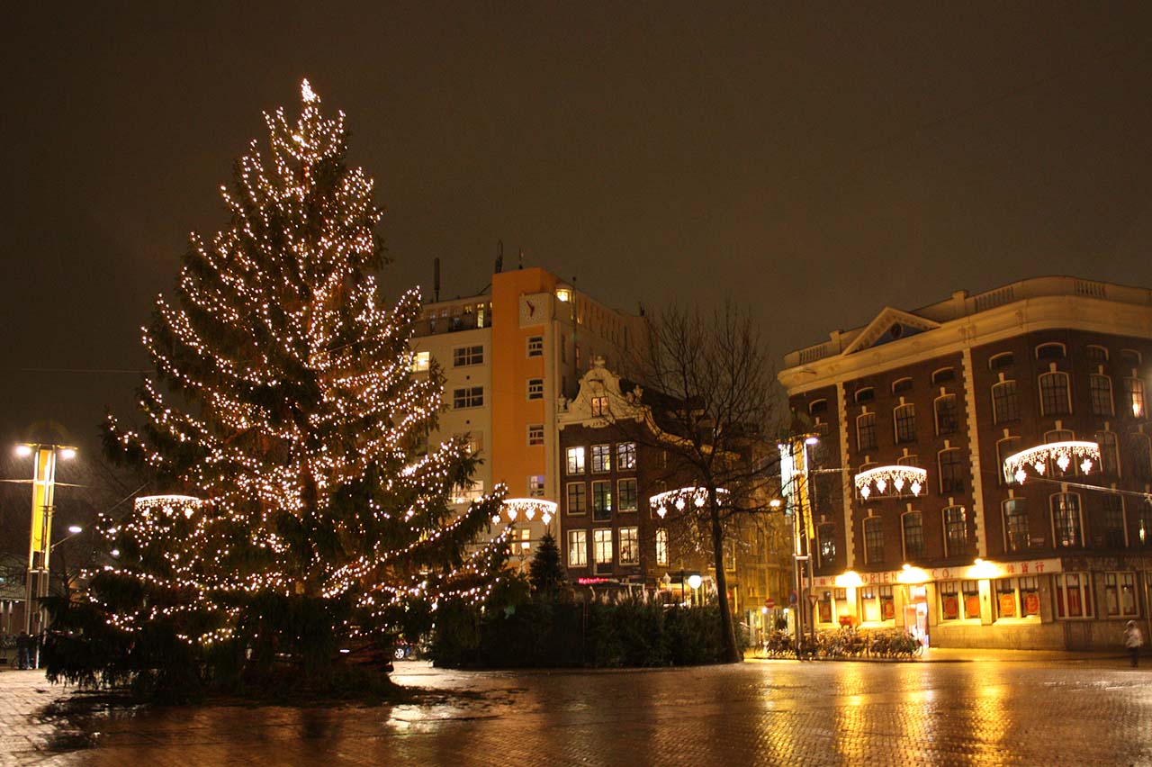 Christmas-tree-in-Nieuwmarkt-Amsterdam
