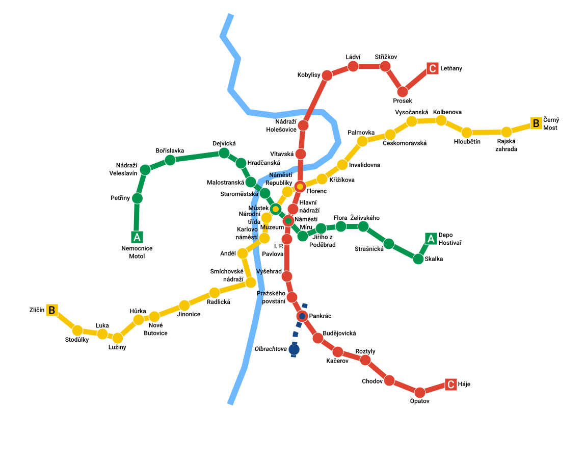 Mapa metro Praga